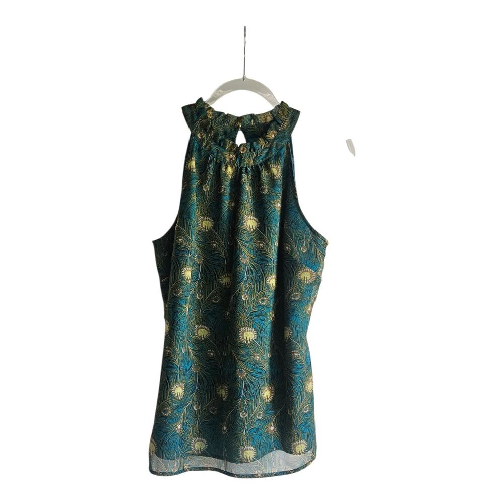 Liberty Of London for Target Womens M Shirt Sleeveless Tank Top Peacock Feathers